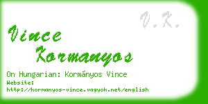 vince kormanyos business card
